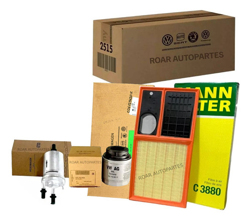 Kit X3 Filtros Originales Vw Polo Indio 1.6 Nafta Cls - Roar