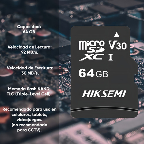Hiksemi Memoria Microsd Para Celular O Tablet Capacidad De 64 Gb Multipropósito