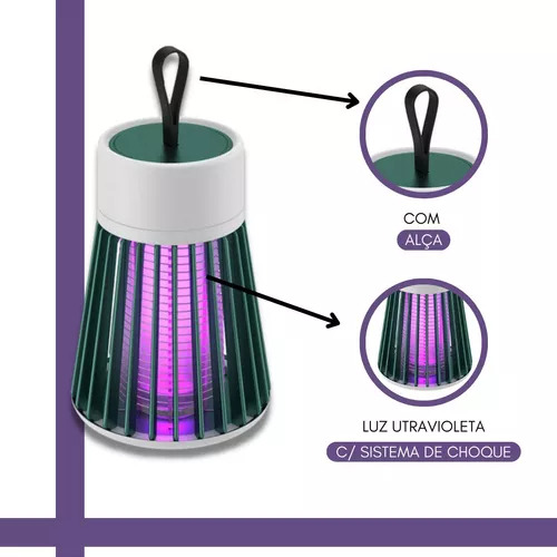 Luminária Mata Mosquito Claymore Pernilongo Portátil Resistente Led UV Bivolt 110/220v