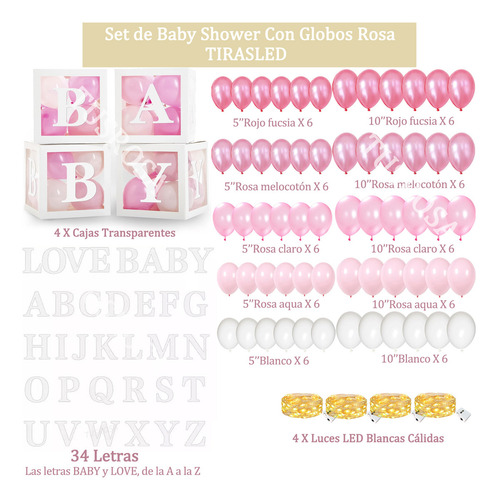 Baby Shower Caja Globo Caja Decoración Para Fiestas Led Letras Bebés oferta Cajas De Cartón Para Transparente