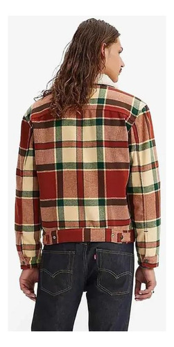 Jaqueta Masculina Levi´s Xadrez Vermelho E Verde Lã Forrada