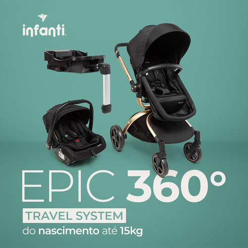 Carrinho Com Bebê Conforto E Base Epic 360o Isofix - Infanti