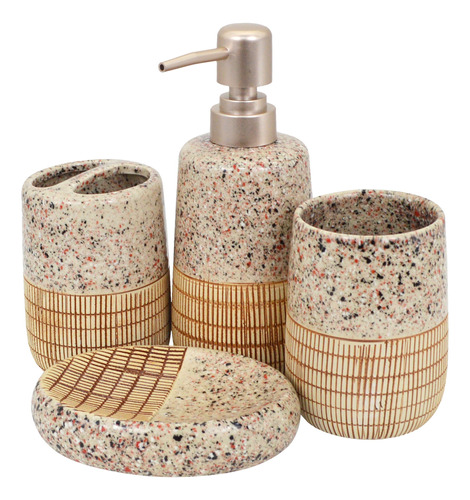 Set De Accesorios Para Baño De Cerámica 4pcs 