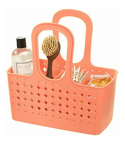 Interdesign Orbz Bolsa Plástico Dividida Baño Pequeño Coral