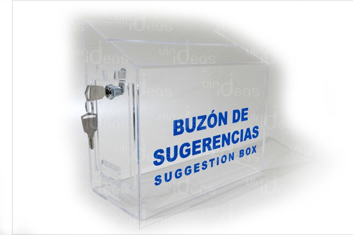 Buzón Sugerencias Acrílico Transparente 3mm. 3pzas