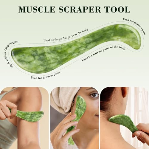 Herramienta De Masaje Gua Sha Con Piedra De Jade Tabla Guash