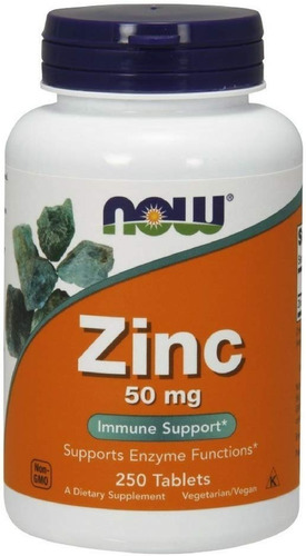 Zinc, 50 Mg /  Now  Con 250 Tabletas 