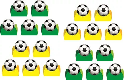 Aplique bola de futebol verde e amarela - á escolher