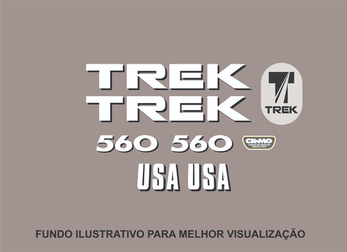 Antigo Grafismo Adesivo Bicicleta Trek 560 Branco 