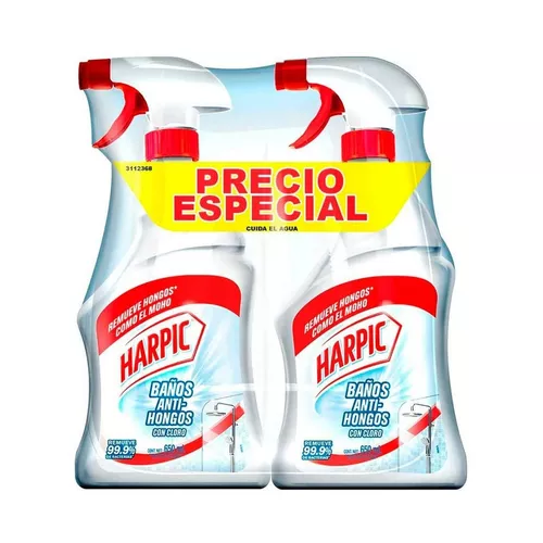 Limpiador para baños con atomizador antihongos Harpic White & Shine con  cloro 650 ml