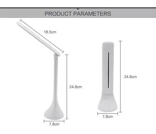 Pack X2 Lampara Led Touch Escritorio Velador Usb Recargable