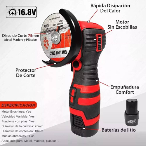 Esmeril Angular Galletero Inalambrico Electricos 16.8v