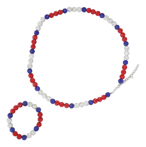 Conjunto De Collar Y Pulsera De Béisbol Con Diamantes De Imi