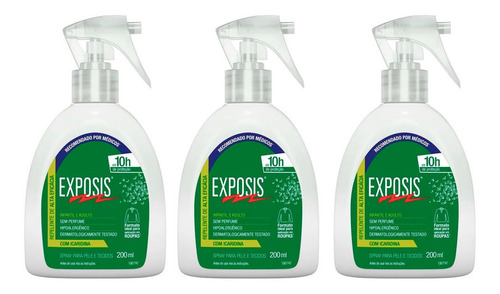 Exposis Repelente De Insetos Em Spray Gatilho 200ml 03 Un