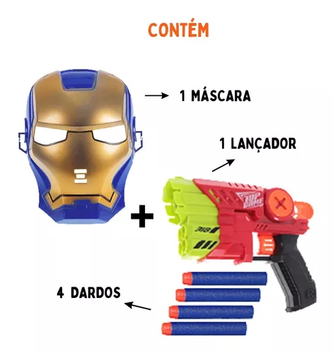 Arminha Tipo Nerf Menino Pistola Dardos Pressão Tiro Ao Alvo