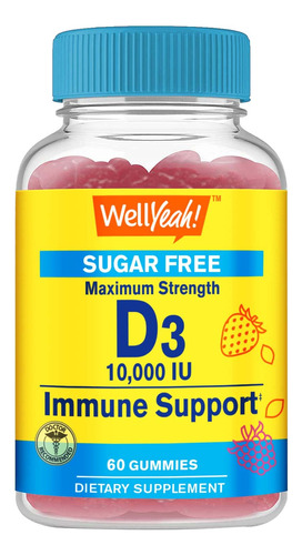 Wellyeah Vitamina D3 10000 Ui Sin Azcar (250 Mcg) Gomitas Ex