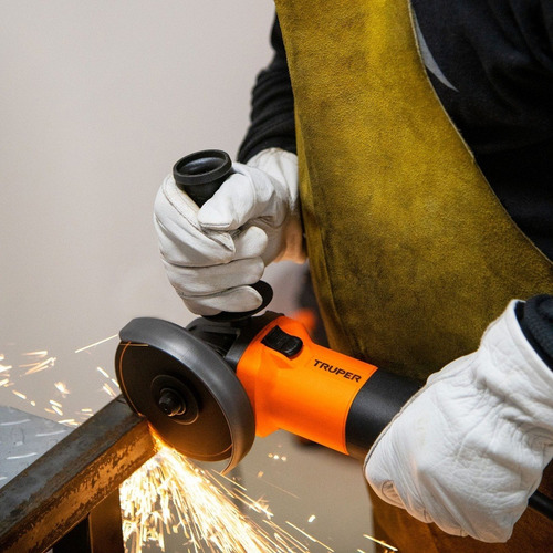 Esmeriladora angular Truper Profesional ESMA-4-1/2A9 de 60 Hz color naranja 800 W 127 V + accesorios