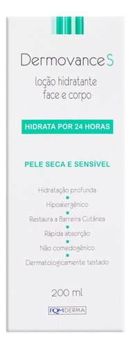  Loção Hidratante Corpo e Rosto Dermovance S Caixa 200ml