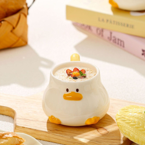 Taza Café Pato Divertida Con Tapa - Vajilla Animales