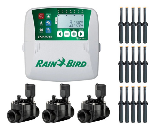 Kit Riego Automatico Rain Bird 3 Zonas 15 Toberas Hidropilar