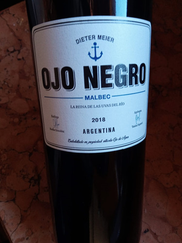 Vino Ojo Negro Malbec 2018 By Dieter Meier Por Bot. 1.5 L !