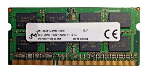 Memória RAM color verde  8GB 1 Micron MT16KTF1G64HZ-1G6N1