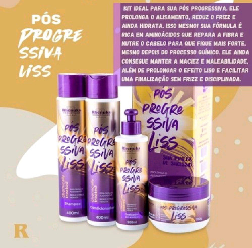 Kit Capilar Rhenuks Pós Progressiva Liss Reduz Friz 4 Itens