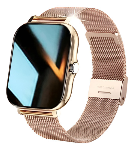 Reloj Inteligente Smartwatch Dama Moderno Rosa Oro Blanco Mesh Rosa/oro Rosa Oro