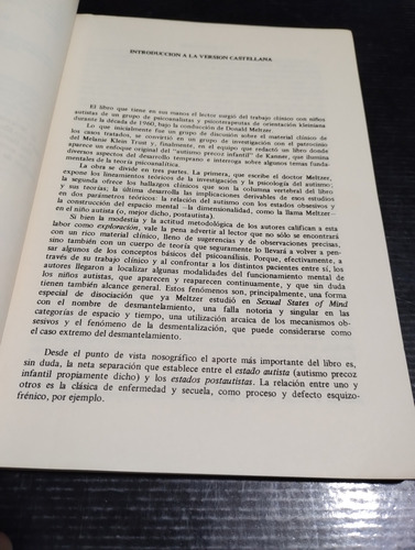 Exploración Del Autismo Donald Meltzer Y Otros Paidós Olivos (Usado)