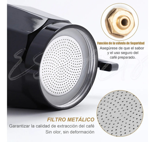 Ycrigns® Cafetera Manual Italian Coffee Mocha Aluminio 6 Tazas