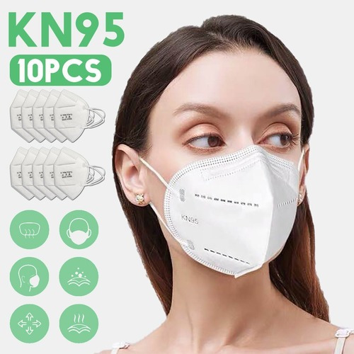 Kit de 10 mascarillas respiratorias Kn95 Ffp2 para 40 horas de uso