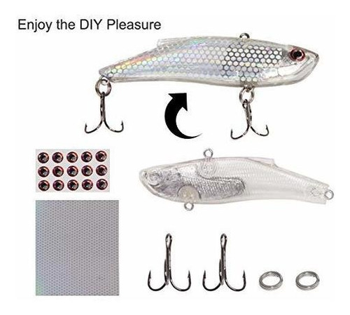 Jshanmei Señuelo Pesca Sin Pintar Blanco Duro Anzuelo Kit