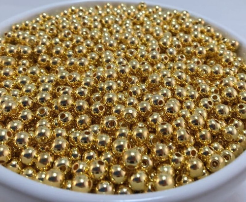 6 Pacotes De 500un Perolas Abs Inteira Furo Cor 6mm Abs