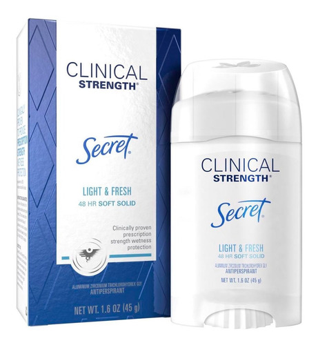 Desodorante Secret Clinical Smooth Solid Light And Fresh 45g