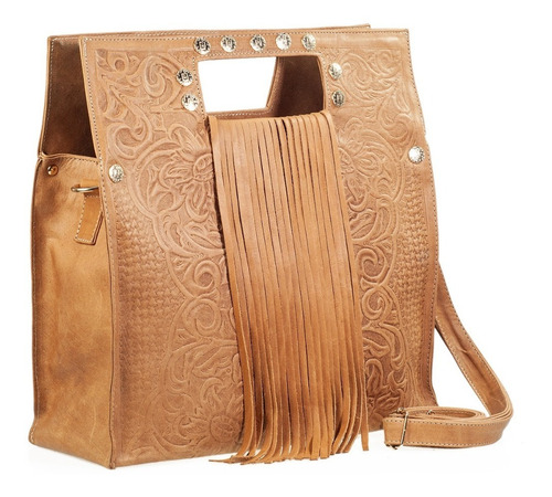 Imagen 5 de 7 de Bolso De Piel Tipo Frame Con Grabado Tipo Cincelado Bolsa