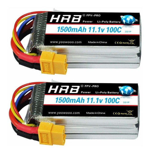 Baterias Lipo (2) 11.1v 1500mah Rc Hrb