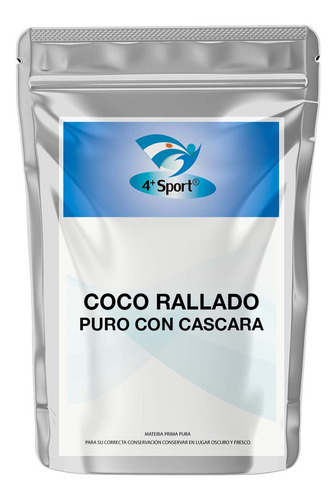 Coco Rallado Puro Con Cascara 250 Gr 4+