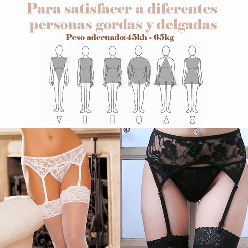 Imagen 9 de 9 de Lencería Sexy Portaligas + Medias Antidesliz + Bragas