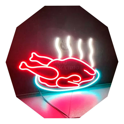 Cartel Pollo 69x50cm/ En Neón Led / Comida / Comercios