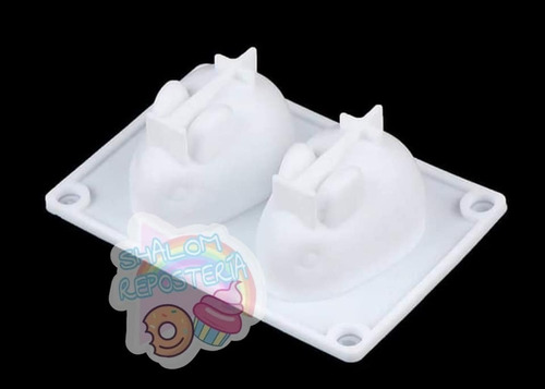 * Molde Silicon 2 Conejos 3d Chocolate Fondant Jabon Resina