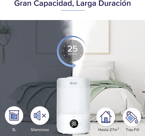 Levoit 3l Top-fill Humidificador A Bebés Para Aliviar Mocos