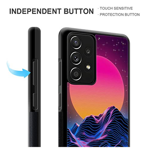 Funda Para Galaxy A53 5g Synthwave Morado Landscape Duro Acr