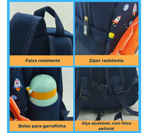 Mochila Para Passeio Infantil Alça Coleira De Segurança Leão