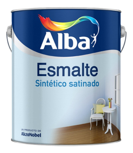 Alba Standard Sintético satinado esmalte sintético interior/exterior 4L 1 unidad blanco