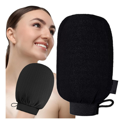Exfoliante Corporal Facial Natural Manopla Suave Vegana Spa Color Negro Miami Vice