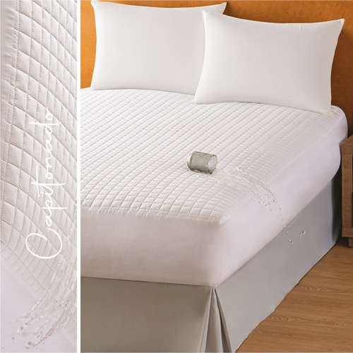 Protector P/colchon King Size Impermeable Basic Concord Color Blanco Diseño De La Tela Liso