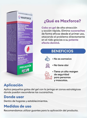 Insecticida Cucarachas Gel Jeringa 30gr Maxforce Envu