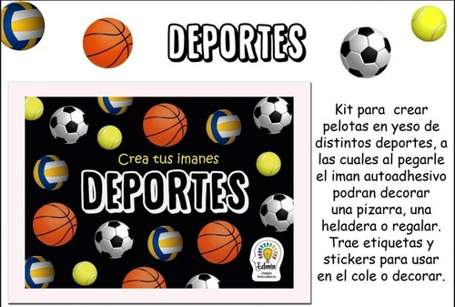 Imagen 3 de 4 de Crea Pinta Imanes Deportivos Juego Manualidades Arte Chicxs