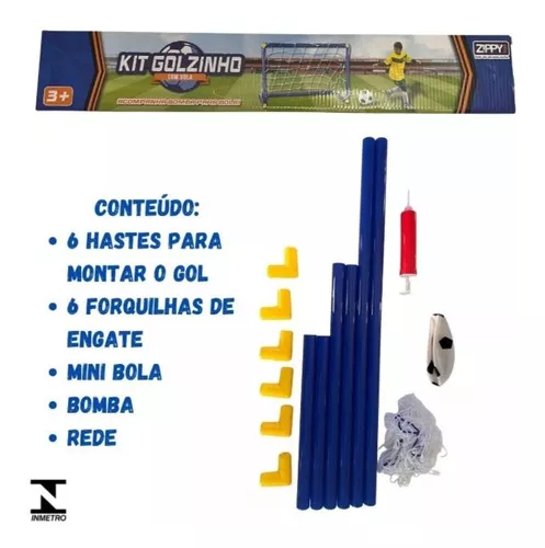 Kit belfix jogo de futebol infantil com traves rede bola bomba