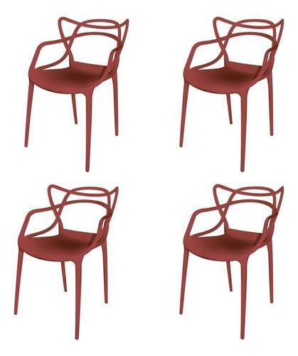Conjunto Com 4 Cadeiras Para Sala De Estar Berrini Igwt